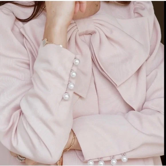 Nicola Bathie x Antonio Melani Emily Bow Dress NWT Pink A-Line Mini Dress Size 2 - Picture 3 of 10